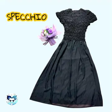 SPECCHIO 스페치오 쉬폰 롱 원피스 블랙 40