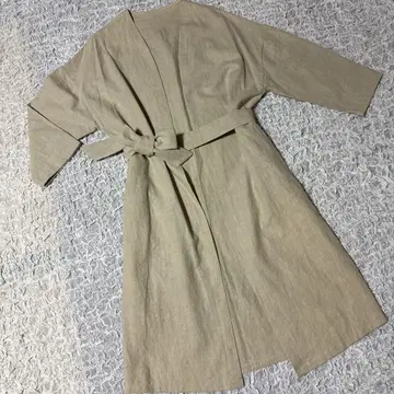 린넨 베이지 겉옷 롱 코트 린넨 노카라