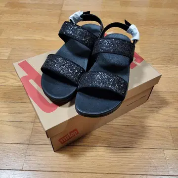 핏플랍 백 스트랩 샌들 블랙 글리터