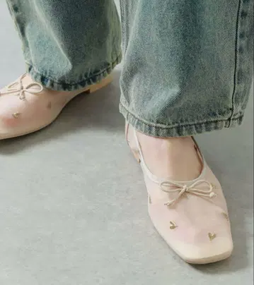 하트 튤 플랫 슈즈