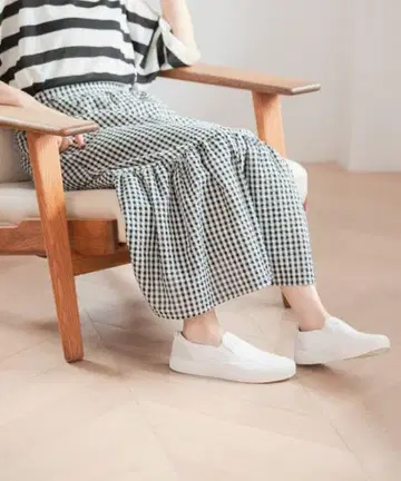 니코앤드 깅엄 체크 무늬 맥시 절개 스커트 루즈한 빅 사이즈