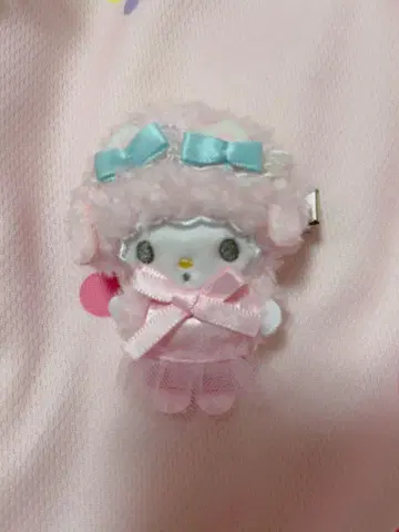 산리오 마이 스위트 피아노 화이트 고양이 발레리나 앞머리 클립