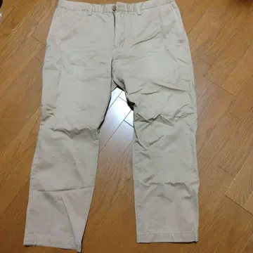 베이지 코튼 치노 팬츠 남성용