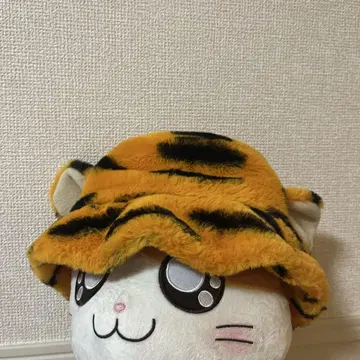호랑이 패턴 귀도리 플리스 모자