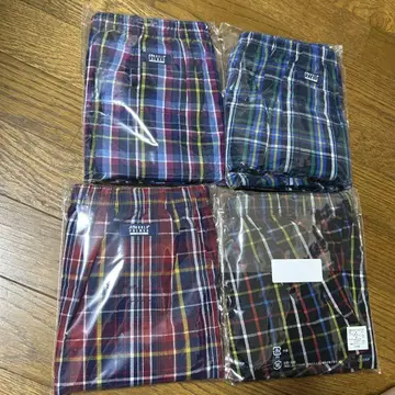 체크 무늬 복서 팬츠 4매 세트