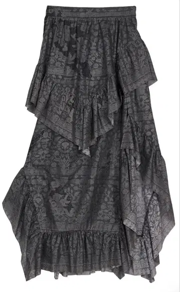 MEDI TROMPE L'OEIL RUFFLE SLIT SKIRT