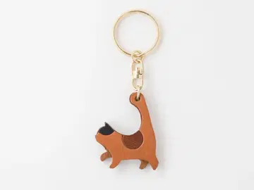 고양이 실루엣 가죽 키링