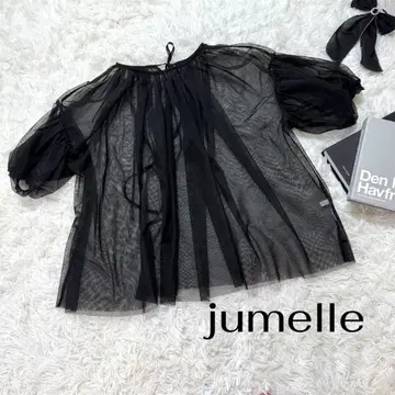 jumelle 블랙 시스루 탑 블라우스
