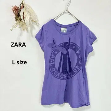 자라 ZARA 캐릭터 티셔츠 반팔 루니툰 L 보라색 Y2K