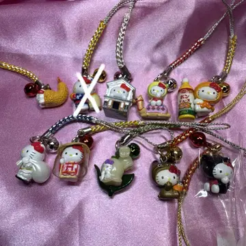 Hello kitty 고토치 키티 스트랩 9개 세트 헤이세이 갸루 00s