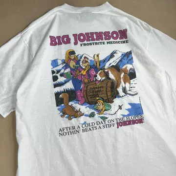 90년대 BIG JOHNSON 티셔츠 백 프린트 설산 USA