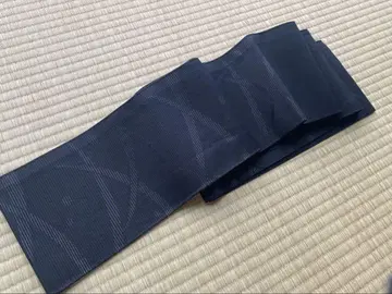 육통 반폭 오비 명주 블랙