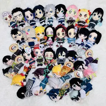 대량 새상품급 귀멸의 칼날 Chibi 누워있는 봉제 인형 세트 정리