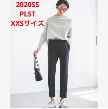 거의 새 상품*PLST 린넨 블렌드 스틱 팬츠 H10 블랙 XXS