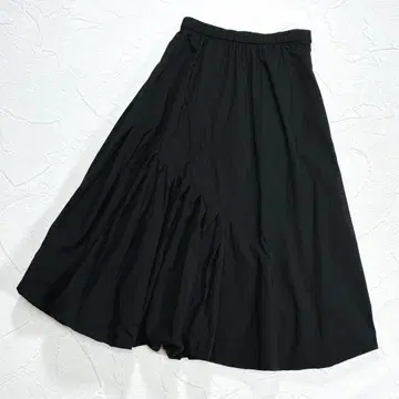 새상품급 자우 벌룬 롱 스커트 센소유니코 비대칭 플리츠