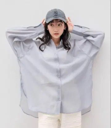 LOWRYS FARM 시어 셔츠 롱 그레이