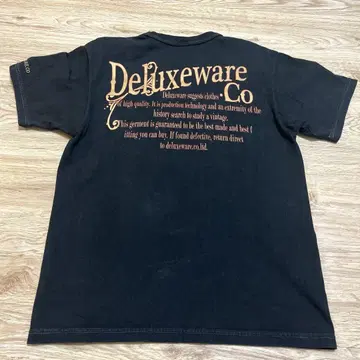 Deluxeware 블랙 티셔츠 used 구제 의류 백 프린트 S 사이즈