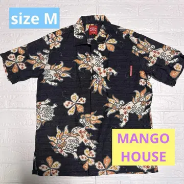 새상품급 MANGO HOUSE 카리유시 남성용 알로하 셔츠 M 오키나와