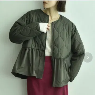 INTER PLANET 퀼팅 블루종 페플럼 카키