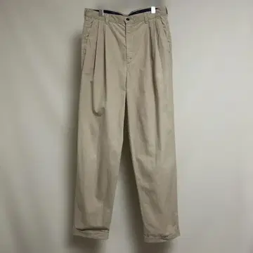 베이지 플리츠 치노 팬츠 90s