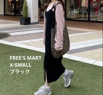 [ FREE'S MART ] 백리본 라인 데님 오버롤 스커트