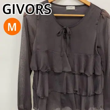 GIVORS 셔츠 블라우스 긴팔 그레이 여성용 M [ CT1218 ]