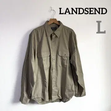 LANDSEND 랜즈엔드 남성용 구제 의류 L 베이지 긴팔 셔츠