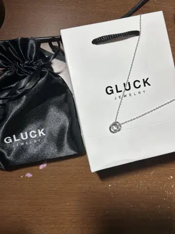 GLUCK 실버 이중 반지 목걸이