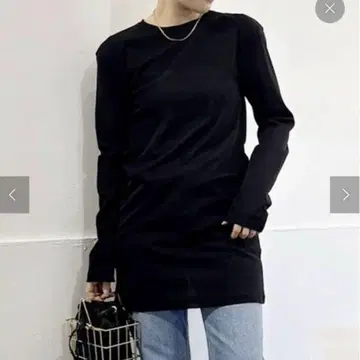 plage SQUARE SHOULDER 티셔츠 컬러 블랙