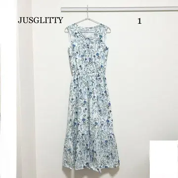 0021 JUSGLITTY 프린트 레이스업 원피스 1 사이즈