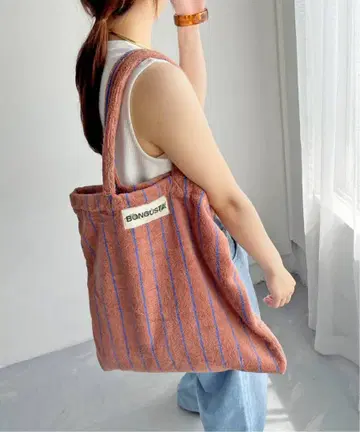 새상품 BONGUSTA 봉구스타 STRIPED 토트백 브라운