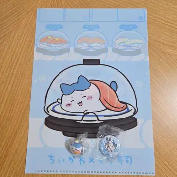 치이카와 쿠라스시 콜라보 클리어 파일 피규어 캔뱃지 하치와레 3세트