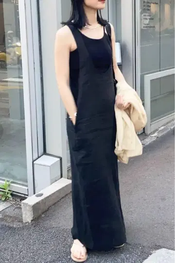 SHENERY 2WAY 린넨 타이트 원피스 블랙 38