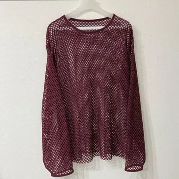 00's 레드 메쉬 니트 헤이세이 y2k 그런지 펑크
