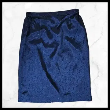 90's vintage 네이비 광택 도비 패턴 타이트 스커트