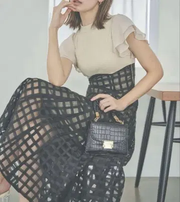 새상품 택 포함 Dazzlin 시어 체크 코르셋 원피스 S 사이즈