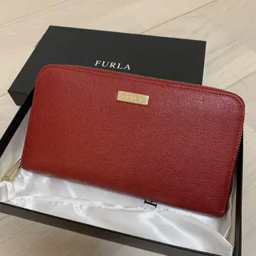 FURLA 훌라 장지갑 라운드 지퍼 보르도 빨간색