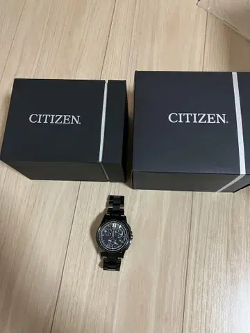 CITIZEN 손목시계 아테사 25주년 [달빛] 블랙 티타늄
