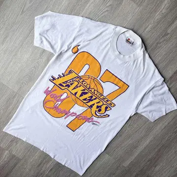 80s USA제 NBA 레이커스 반팔 티셔츠 M SIGNAL