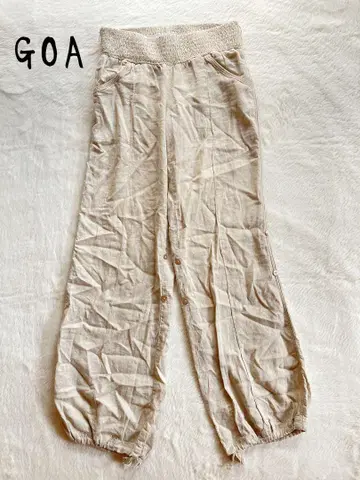 GOA 린넨 허리밴딩 플레어 조거 팬츠