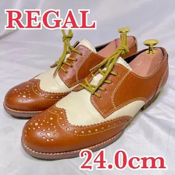 컨디션 최상 REGAL 가죽 신발 윙팁 외부 깃털형 가죽 신발 우드 밑창