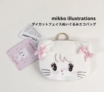 mikko illustrations 다이 컷 페이스 봉제 인형 에코백