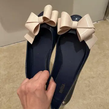 melissa 네이비 리본 레인 슈즈
