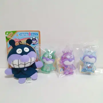 바이킨만 세트 바스락바스락 클리어 키링 3종류 + 폭신폭신 인형