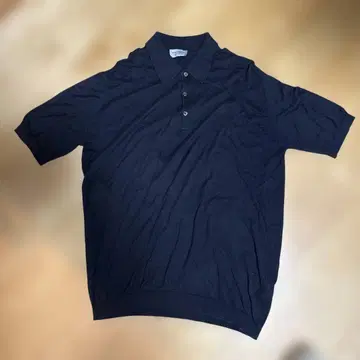 JOHN SMEDLEY 네이비 니트 피케 셔츠 XL