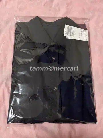 Spick and Span 린넨 블렌드 프렌치 헴 개더 셔츠 네이비