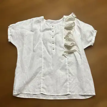 MAGALI 마가리 프릴 블라우스 린넨 반팔