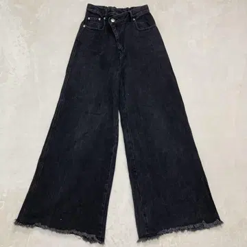 HARE 하레 사선 버튼 블랙 플레어 팬츠