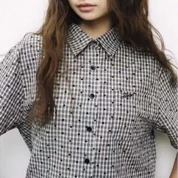 AEAE HEART CHECK SHIRTS 체크 무늬 반팔 셔츠