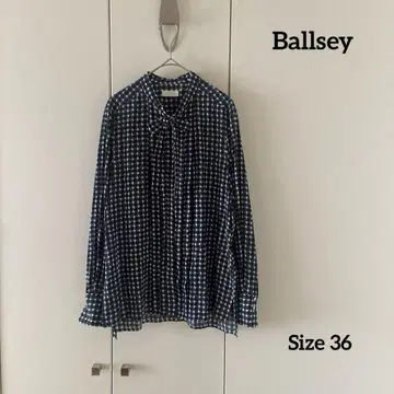Ballsey 지오메트릭 패턴 보타이 블라우스 다크 그린 계열